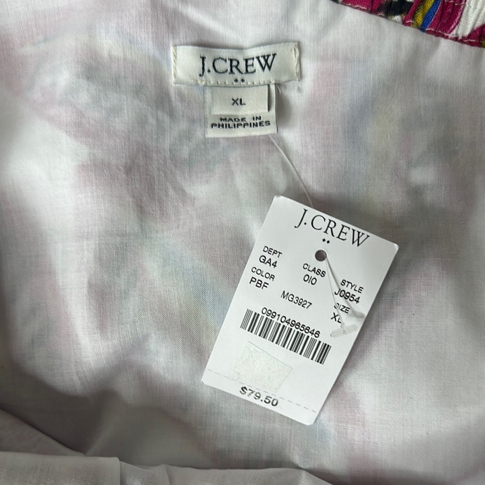J. Crew NWT-SIZE XL.Multicolor One-Shoulder Top - Picture 2 of 16